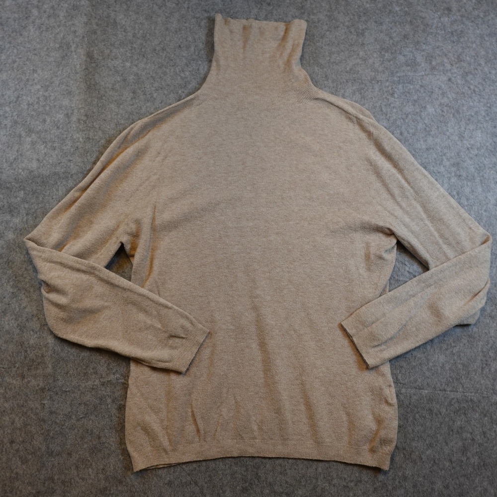 Apparis Sweater Women M/L Tan Turtleneck Knit Long Sleeve Made in Italy Luxury
